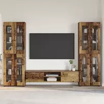 TV spintelių komplektas su stalčių FLORIN 3 pcs Senas medis