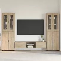 TV spintelių komplektas su stalčių FLORIN 3 pcs Sonoma ąžuolas