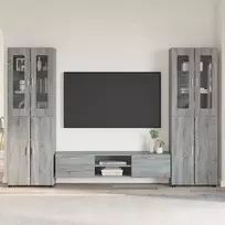 TV spintelių komplektas su stalčių FLORIN 3 pcs Pilkas Sonoma