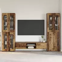 TV spintelių komplektas su stalčių FLORIN 3 pcs Senas medis