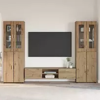 TV spintelių komplektas FLORIN 3 pcs Amatininkų ąžuolas