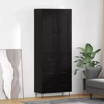 Aukštas spintelė su stalčių Juodas ąžuolas 69,5 x 34 x 180 cm