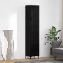Aukštas spintelė su stalčių Juodas ąžuolas 34,5 x 34 x 180 cm