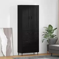 Aukštas spintelė 2 vnt. Juodas ąžuolas 69,5 x 34 x 180 cm