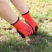 Darbo pirštinės 12 pcs Raudona ir Juoda 11 / XXL Latekso danga