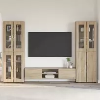 TV spintelių komplektas su stalčių FLORIN 3 pcs Sonoma ąžuolas