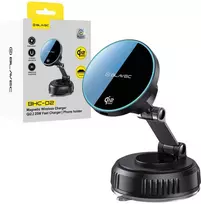 Blavec automibilinis laikiklis su belaidžiu įkrovimu BHC-02 Qi2.2 25W (BHC02-QI2PMWIB) juodos spalvos
