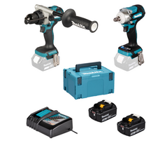 MAKITA KOMPLEKTAS COMBO 18V DLX2590TJ (DHP492, DTW300) 2×5,0Ah
