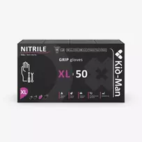 MAN Pirštinės vienkartinės nitrilinės GRIP "XL" 50vnt. juodos