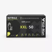 MAN Pirštinės vienkartinės nitrilinės GRIP "XXL" 50vnt. juodos