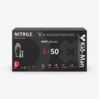 MAN Pirštinės vienkartinės nitrilinės GRIP "L" 50vnt. juodos