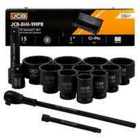 JCB SMŪGINIŲ RAKTŲ RINKINYS 15 vnt. 1″ 12-kampiai (36-80 mm)