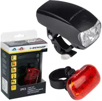 Dviračio LED lempų rinkinys priekyje ir gale Dunlop