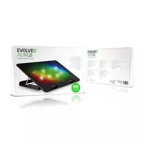„Evolveo A101RGB“ aušinimo kilimėlis nešiojamojo kompiuterio aušinimo kilimėlis 2x ventiliatorius RGB