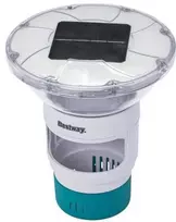 Bestway „SolarGlow“ LED cheminių medžiagų dozatorius su 4 spalvų šviesa, chloro dozatorius, turkio spalvos, baltas, ABS, polipropilenas (PP), nerūdijantis plienas, IP68, LED, kintamos spalvos