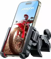 JOYROOM JR-ZS396-Big antivibracinis moto ir dviračio telefono laikiklis ant vairo, juodas/raudonas