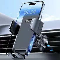 Blukar automobilinis telefono laikiklis ant oro grotelių, 4–7" telefonams, juodas