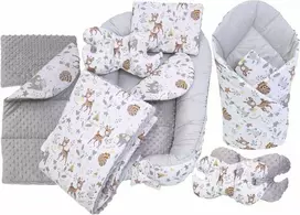 Kūdikių kokonų lizdelis „Minky“ rinkinys XXL „BabyMam“ 7 dalys