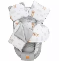 KŪDIKIO RINKINYS 5 viename KOKONAS MUSLINAS MEDVILNĖ AKSOMAS Dvipusis JUKKI COMFORT