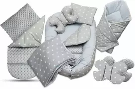 Kūdikių kokonų lizdelis „Minky“ rinkinys XXL „BabyMam“ 7 dalys