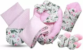 Kūdikių kokonų lizdelis „Minky“ rinkinys XXL „BabyMam“ 7 dalys