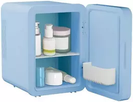 ELLE 4L mini fridge with LED make-up mirror, mėlynas