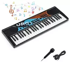 Promotions Vaikiška pianino klaviatūra, 53.3x19.1x5.1 cm, juoda, nešiojama elektrinė klaviatūra