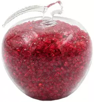 Stiklinis obuolys su kristalais, 10 cm