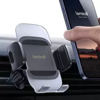 Lamicall automobilinis telefono laikiklis ventiliacijos grotelių tvirtinimui, metalinis, sukiojamas, STCV04-EU-B