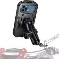 iMESTOU vandeniui atsparus telefono laikiklis motociklui ir dviračiui, veidrodėlio tvirtinimas, 2,5 cm rutulinis, 720° pasukimas, modelis M18C-RL