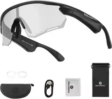 ROCKBROS dviratininko išmanieji Bluetooth akiniai, fotochrominiai, juoda rėmeliai