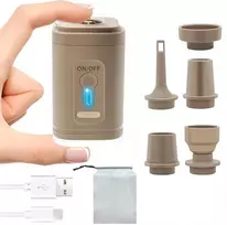 Elitecran elektrinė oro pompa su 5 antgaliais, LED apšvietimo funkcija, 1200 mAh akumuliatorius, nešiojama, 30 W