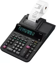 Casio DR-200R juodas – 2 spalvų spausdinimas, pakartotinio spausdinimo funkcija, mokesčiai, 4,4 linijos/sek. – be baterijos / tik laidas.