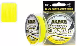 Pintas Valas AKARA Power Action X-4 Geltonas, Ilgis 135m, Storis 0,20mm, Testas 15,1kg.