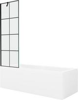 Vonia Mexen Cubik su apdaila ir stiklo sienele, 150x70 cm + 60 cm