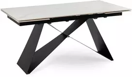 Stół VICTOR 160-240 cm Baltas marmur/Juodas