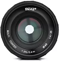 Fotoaparato objektyvas - Meike MK 35mm F1.4 MF Sony E Mount, f/1.4, rankinis fokusavimas, metalinis korpusas