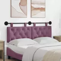 Pakabinamas lovos galvūgalis Su LED šviesa Violetinė Aksomas