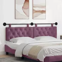 Pakabinamas lovos galvūgalis Su LED šviesa Violetinė Aksomas