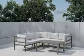 Venture Design Kampinė sofa Copacabana Ruda Balta Bouclé