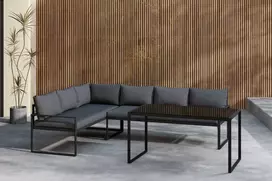 Venture Design Kampinė Sofos Komplektas Zingaro Juoda Pilka