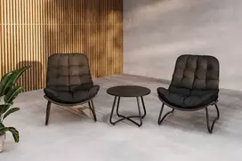Venture Design Poilsio komplektas Cala pilkas juodas plienas