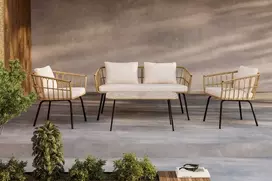Venture Design Poilsio komplektas, rotangas, juodas