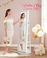 Songmics Papuošalų spintelė 54x144 cm Balta