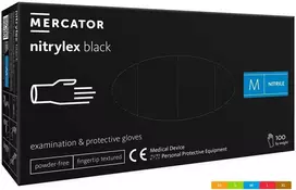 Mercator Medical Mercator Nitrylex vienkartinės nitrilo pirštinės, juodos (100vnt.) - S