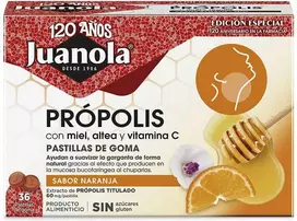 Juanola PROPOLIS Oranžinis gummies 36 u