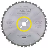 Pjovimo diskas medienai Metabo 628015000; 315x30 mm; Z20; 22°