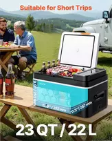 Automobilinis šaldytuvas 22L, nešiojamas kompresorinis šaldiklis su APP valdymu, elektrinė šaldymo dėžė kemperiams, valtims ir žvejybai, 12V 24V 230V