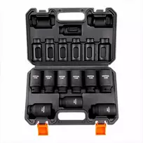 1/2 colio smūginių galvučių rinkinys automobilių remontui, gilios metrinės galvutės 29-38 mm, 9 dalių rinkinys, nešiojamas dėklas, įrankiai mechanikams