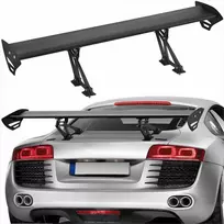 Universalus galinis spoileris sedanams ir kupė, reguliuojamas bagažinės sparnas, GT stiliaus matinis juodas aliuminis, automobilių lenktynių spoileris, galinis sparnas, aerodinaminis spoileris